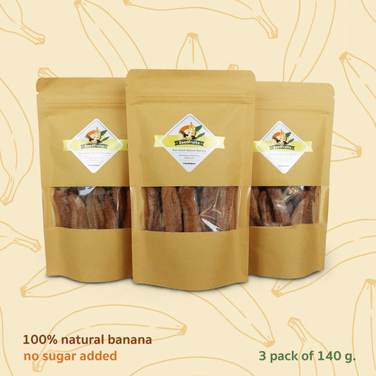 Sun-dried Natural Banana (pack of 3)